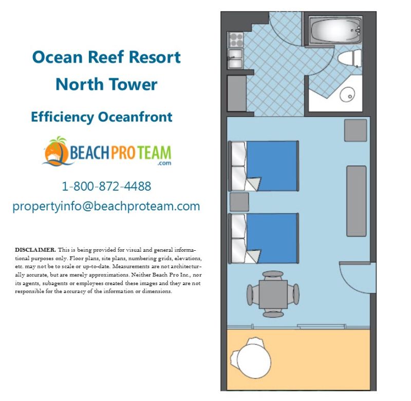 Ocean Reef North Tower Floor Plan B - Efficiency Oceanfront